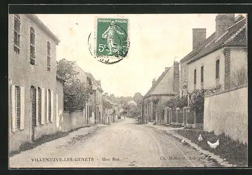 AK Villeneuve-les-Genets, Une Rue