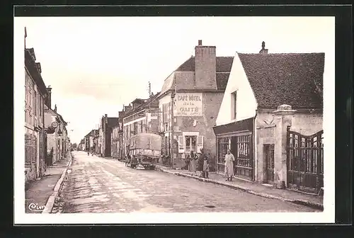 AK Vincelles, La Grand Rue, Cafe Hotel de la Gaité