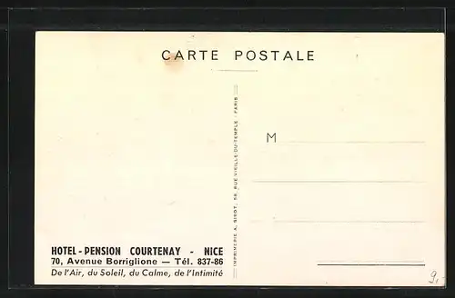 AK Nice, Hotel-Pension Courtenay