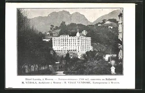 AK Menton, Hôtel Lutetia