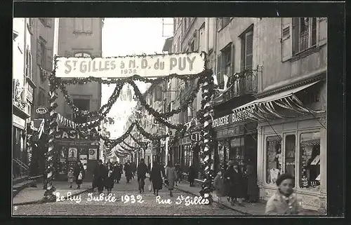 AK Le Puy-en-Velay, Rue St. Gilles, Jubile 1932