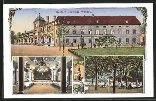 AK Werdau, Gasthof Keubnitz mit Terrasse