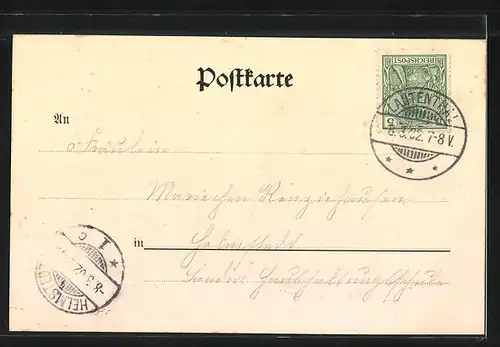 AK Lautenthal i. H., Eingangsstrasse mit Post