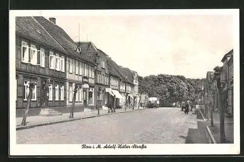 AK Plau i. M., Strasse mit Apotheke