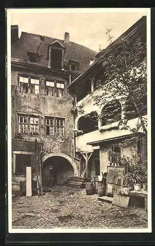 AK Würzburg, Bauernhof in der Strasse: Dettelbachergasse 9