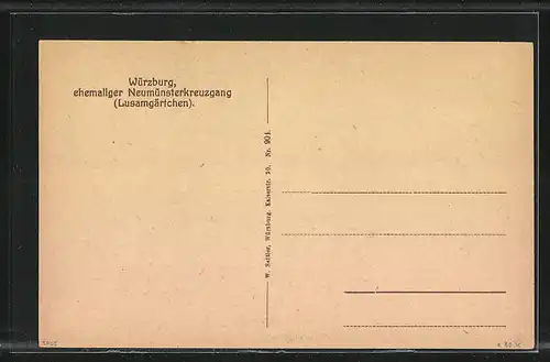 AK Würzburg, Ehemaliger Neumünsterkreuzgang, Lusamgärtchen