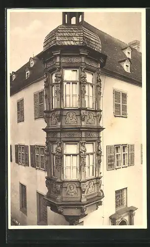AK Würzburg, Erker am Hof Conti, jetzt Bischöfliches Palais