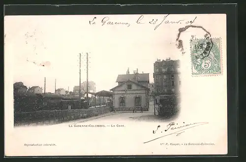 AK La Garenne-Colombes, La Gare, Bahnhof