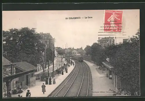 AK Colombes, La Gare, Bahnhof