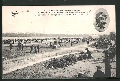 AK Issy-les-Moulineaux, Arrivée d`Aubrun, Flugzeug