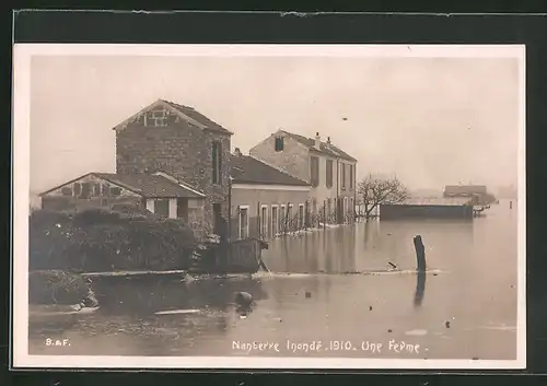 AK Nanterrre, Inondé 1910, Une Ferme, Hochwasser