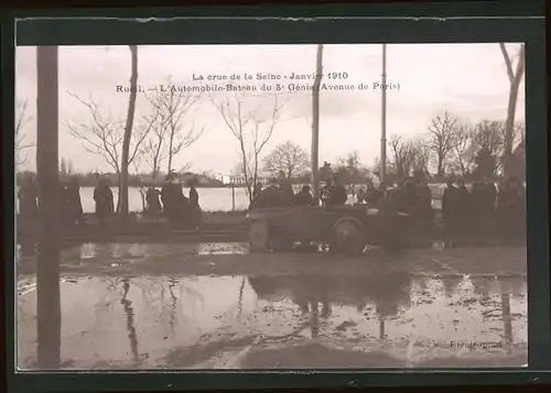 AK Rueil, La Crue de la Seine 1910, L`Automobile-Bateau du 5e Génie, Hochwasser