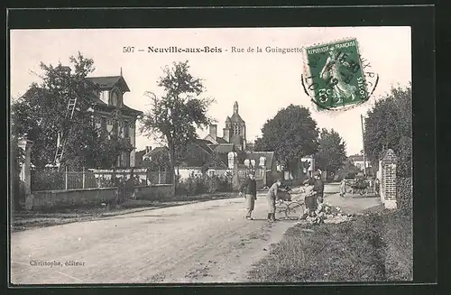 AK Neuville-aux-Bois, Rue de la Guinguette