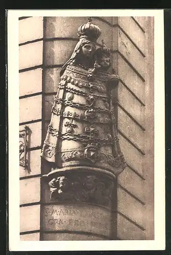 AK Würzburg, Würzburger Häuserschmuck, Madonna in der Strasse Blasiusgasse