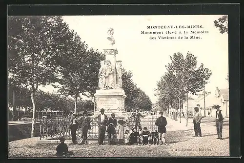 AK Montceau-les-Mines, Monument élevé à la Mémoire des Victimes de la Mine