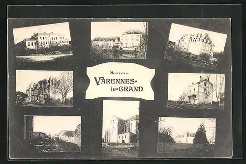 AK Varennes-le-Grand, Gebäudeansicht, Uferpartie, Ortspartie