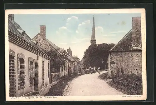 AK Gigny, L`Eglise et la Grande-Rue