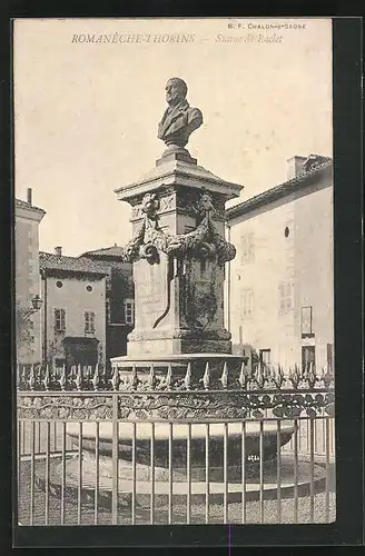 AK Romanéche-Thorins, Statue de Raclet