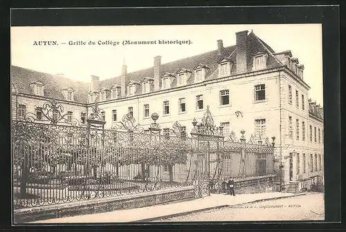 AK Autun, Grille du Collége, Monument historique