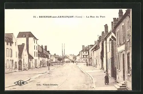 AK Brienon-sur-Armancon, La Rue du Port