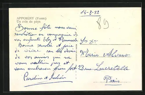 AK Appoigny, Un coin du pays