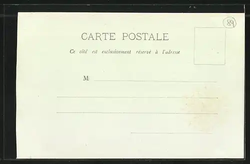 Mondschein-AK Brienon, La Grande Rue, Strassenpartie