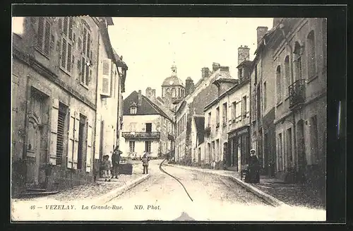 AK Vezelay, La Grande-Rue, Strassenpartie