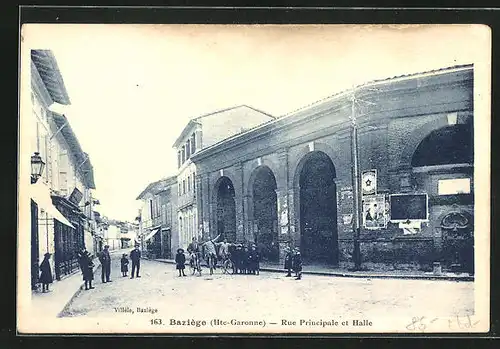 AK Baziège, Rue Principale et Halle, Strassenpartie