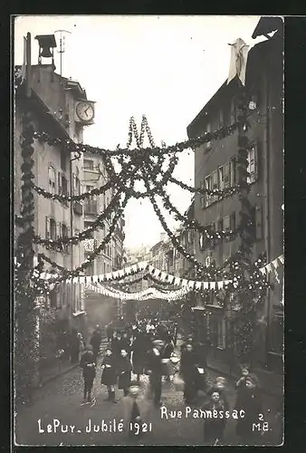 AK Le Puy, Jubilé 1921, Rue Pahnessac