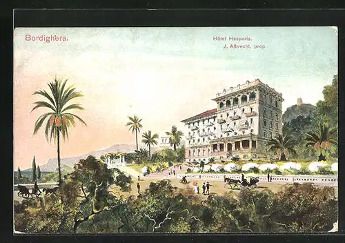 Künstler-AK Bordighera, Hôtel Hesperia