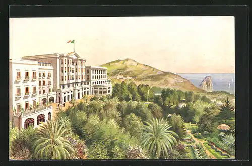 Künstler-AK Capri, Quisisana & Grand Hotel