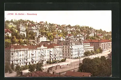AK St. Gallen, Blick auf den Rosenberg