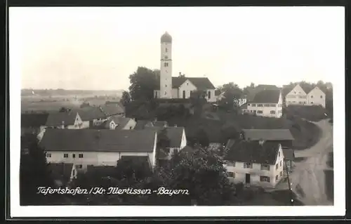 AK Tafertshofen / Bayern, Ortsansicht mit der Kirche im Zentrum