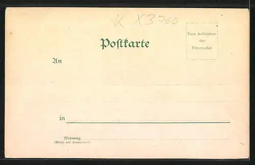 Lithographie Wernigerode, Denkmal Kaiser Wilhelm I, Schloss und Gesamtansicht