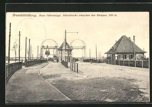 AK Brunsbüttelkoog, Neue Fähranlage, Fahrstrecke zwischen den Rampen