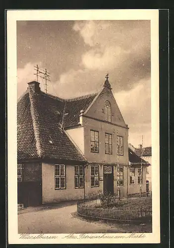 AK Wesselburen, Altes Patrizierhaus am Markt