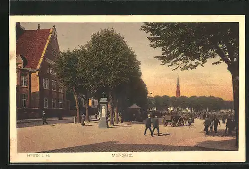 AK Heide i. H., Wettersäule am Marktplatz