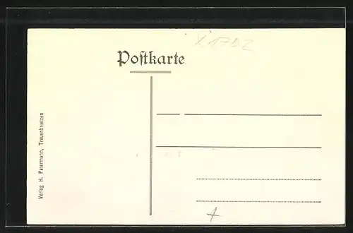 AK Treuenbrietzen, Strassenpartie mit Pulverturm, Heilige Geist Ruine