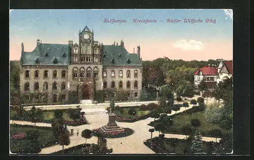 AK Rathenow, Kreishaus mit Kaiser-Wilhelm-Platz