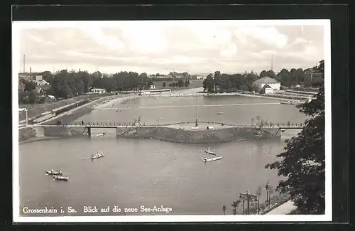 AK Grossenhain i. Sa., Blick auf die neue See-Anlage