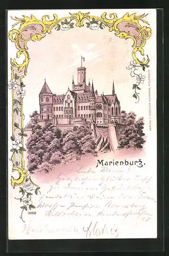 Lithographie Marienburg, Burgansicht