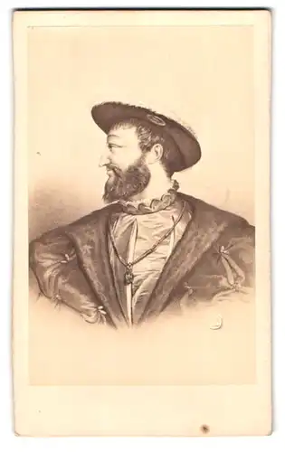 Fotografie E. Desmaisons, Paris, Rue des Grands Augustins, Portrait König Franz I. im Seitenprofil