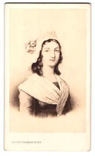 Fotografie Oscar Kramer, Wien, Rothenthurmstr. 23, Portrait Charlotte Corday, Mörderin von Jean Paul Marat 1793