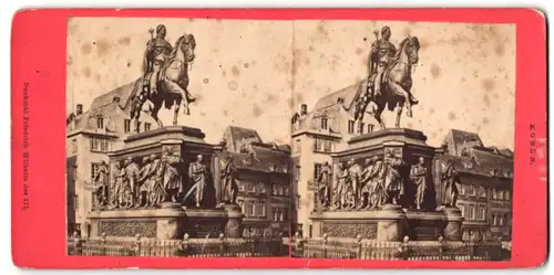 Stereo-Fotografie Fotograf unbekannt, Ansicht Köln, Denkmal Friedrich Wilhelm III.