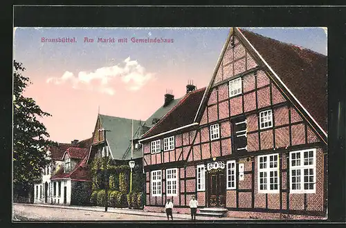 AK Brunsbüttel, Am Markt mit Gemeindehaus