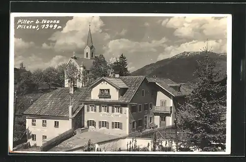 AK Fliess-Piller, Gasthaus Sonne und Kirche