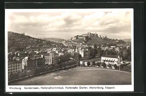 AK Würzburg, Sanderrasen, Hallenschwimmbad, Huttensche Garten und Marienberg