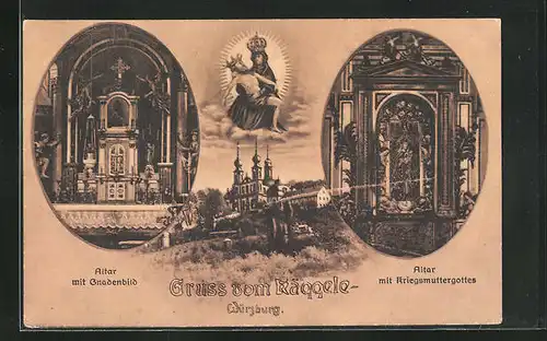 AK Würzburg, Käppele. Altare mit Gnadenbild und Kriegsmuttergottes