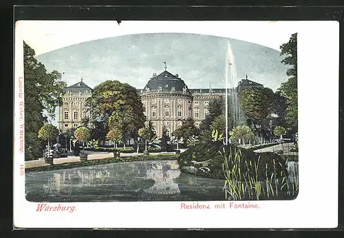 AK Würzburg, Residenz mit Fontaine