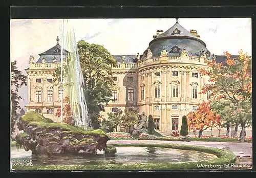 Künstler-AK Würzburg, Kgl. Residenz